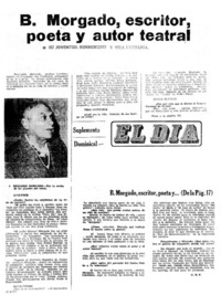 B. Morgado, escritor, poeta y autor teatral : [entrevista]