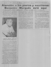 Atención a los poetas y escritores: Benjamín Mirgado está aquí.