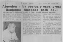 Atención a los poetas y escritores: Benjamín Mirgado está aquí.