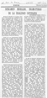 Benjamín Morgado, dramaturgo de la realidad cotidiana