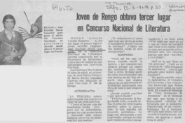 Joven de Rengo obtuvo tercer lugar en concurso nacional de literatura