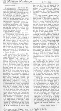 El maestro Munizaga