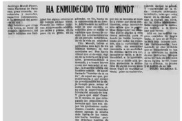 Ha enmudecido Tito Mundt