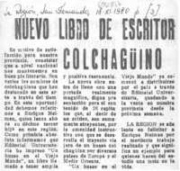 Nuevo libro de escritor colchagüino.