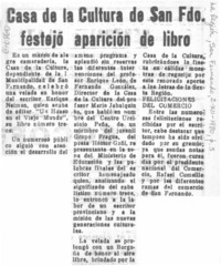 Casa de la cultura de San Fdo. festejó aparición de libro.