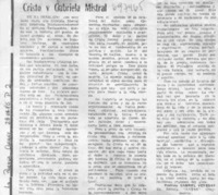 Cristo y Gabriela Mistral