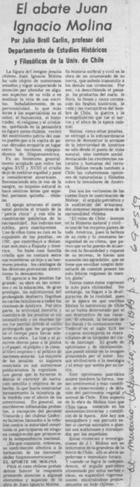 El abate Juan Ignacio Molina.