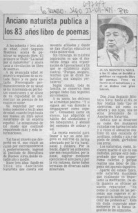 Anciano naturista publica a los 83 años libro de poemas.