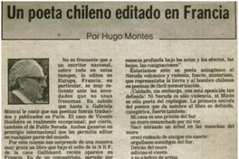 Un poeta chileno editado en Francia