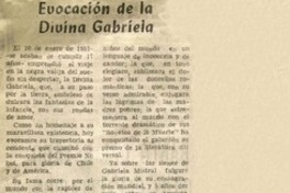 Evocación de la divina Gabriela