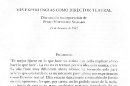 Mis experiencias como director teatral.