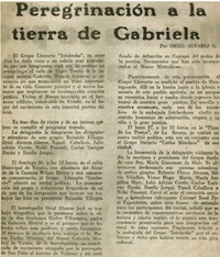 Peregrinación a la tierra de Gabriela