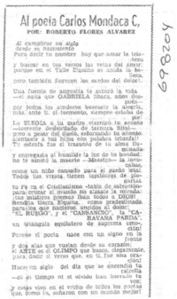 Al poeta Carlos Mondaca C.