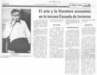 El arte y la literatura presentes en la tercera Escuela de Invierno.