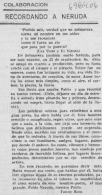 Recordando a Neruda