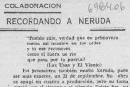 Recordando a Neruda
