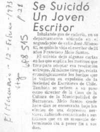 Se suicidó un joven escritor.