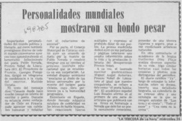 Personalidades mundiales mostraron su hondo pesar.