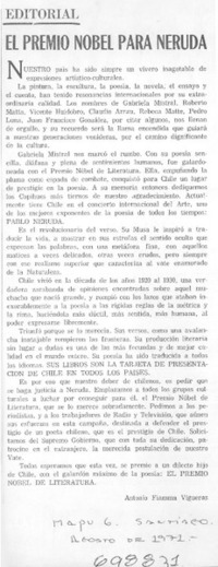 El Premio Nobel para Neruda