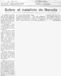 Sobre el natalicio de Neruda