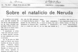 Sobre el natalicio de Neruda