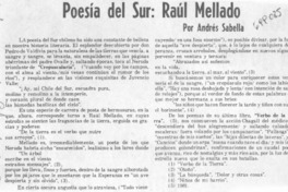 Poesía del sur: Raúl Mellado