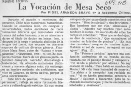 La vocación de Mesa Seco