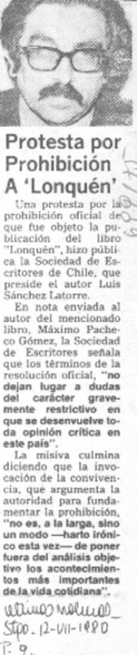 Protesta por prohibición a "Lonquén".