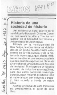 Historia de una sociedad de historia.