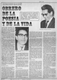 Obrero de la poesía y de la vida.