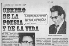 Obrero de la poesía y de la vida.