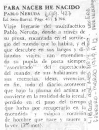 Para nacer he nacido.