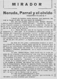 Neruda, Parral y el olvido