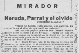 Neruda, Parral y el olvido