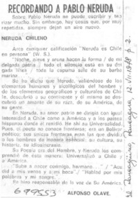Recordando a Pablo Neruda