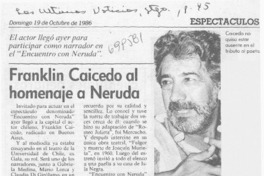 Franklin caicedo al homenaje a Neruda.