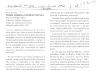 Poesía chilena contemporánea.