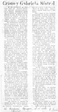 Cristo y Gabriela Mistral.