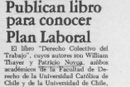 Publican libro para conocer plan laboral.