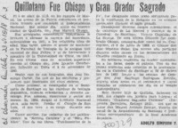 Quillotano fue obispo y gran orador sagrado