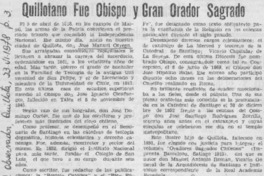 Quillotano fue obispo y gran orador sagrado