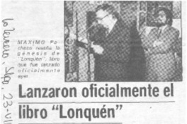 Lanzaron oficialmente el libro "Lonquén".