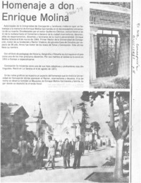 Homenaje a don Enrique Molina.