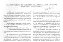 El concurso de cuentos del museo del Huasco : [entrevista]