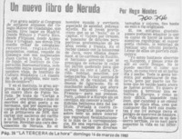 Un nuevo libro de Neruda
