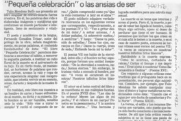Pequeña celebración o las ánsias de ser