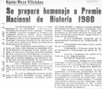 Se prepara homenaje a Premio Nacional de Historia 1980.