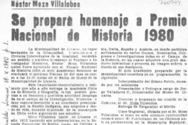 Se prepara homenaje a Premio Nacional de Historia 1980.
