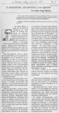 El nacionalismo, una encíclica y una agresión