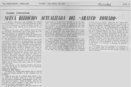 Nueva reedición actualizada del "Arauco domado".